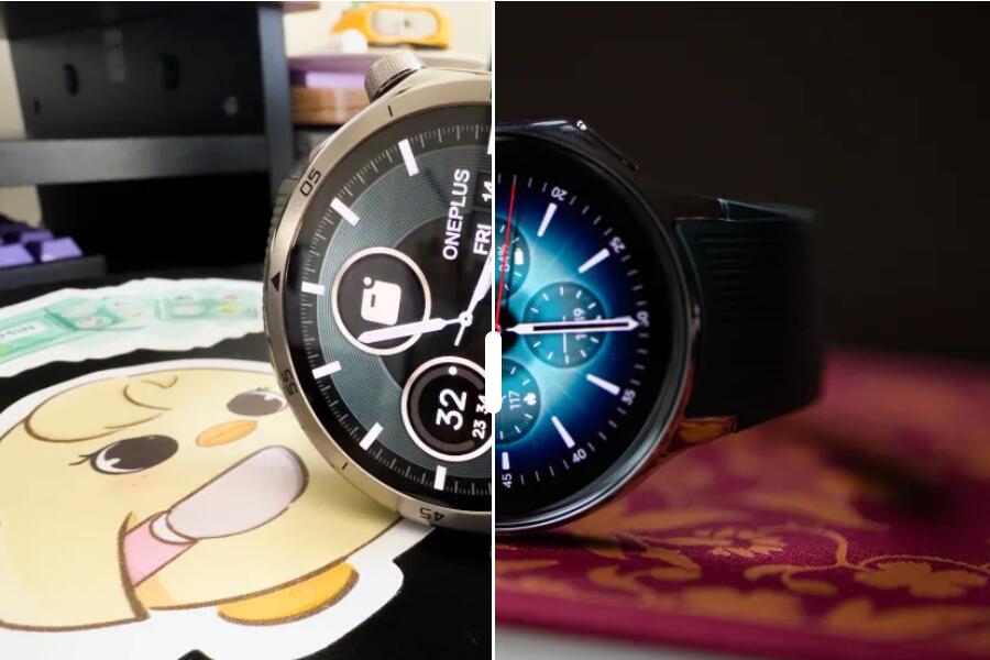 OnePlus Watch 3（右）与 OnePlus Watch 2（左）