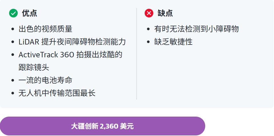 DJI Mavic 4 Pro 优缺点一览表