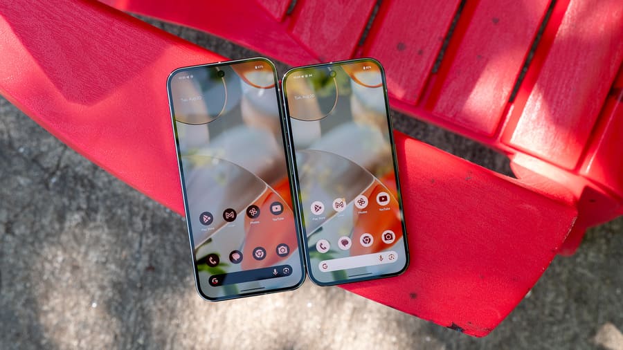 比较 Google Pixel 9 Pro 与 Google Pixel 9 Pro XL 的显示屏尺寸