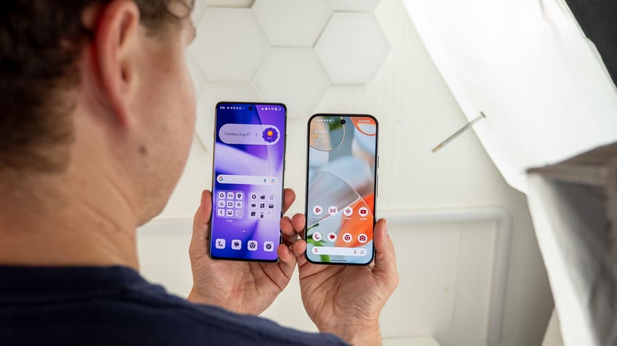 OnePlus 12 与 Google Pixel 9 Pro 显示屏