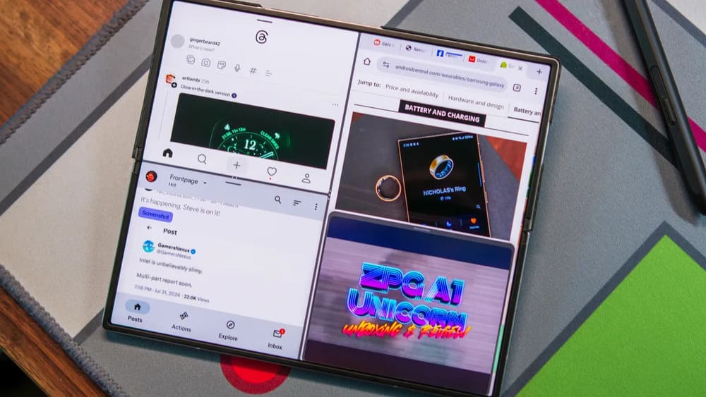 Galaxy Z Fold 6 上的多窗口应用程序