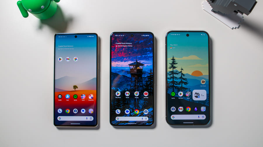Google Pixel 9 Pro XL 与 Pixel 8 Pro 和 Pixel 7 Pro 的显示屏对比