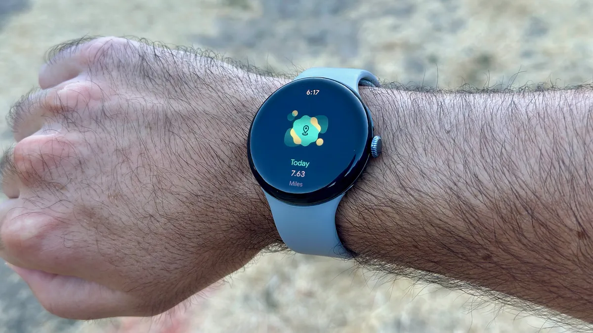 锻炼后图表显示在 Google Pixel Watch 3 上完成了 7.63 英里。