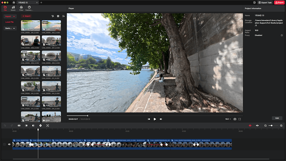 与竞争对手相比，DJI 的 Studio 编辑应用程序仍需要一些改进。
