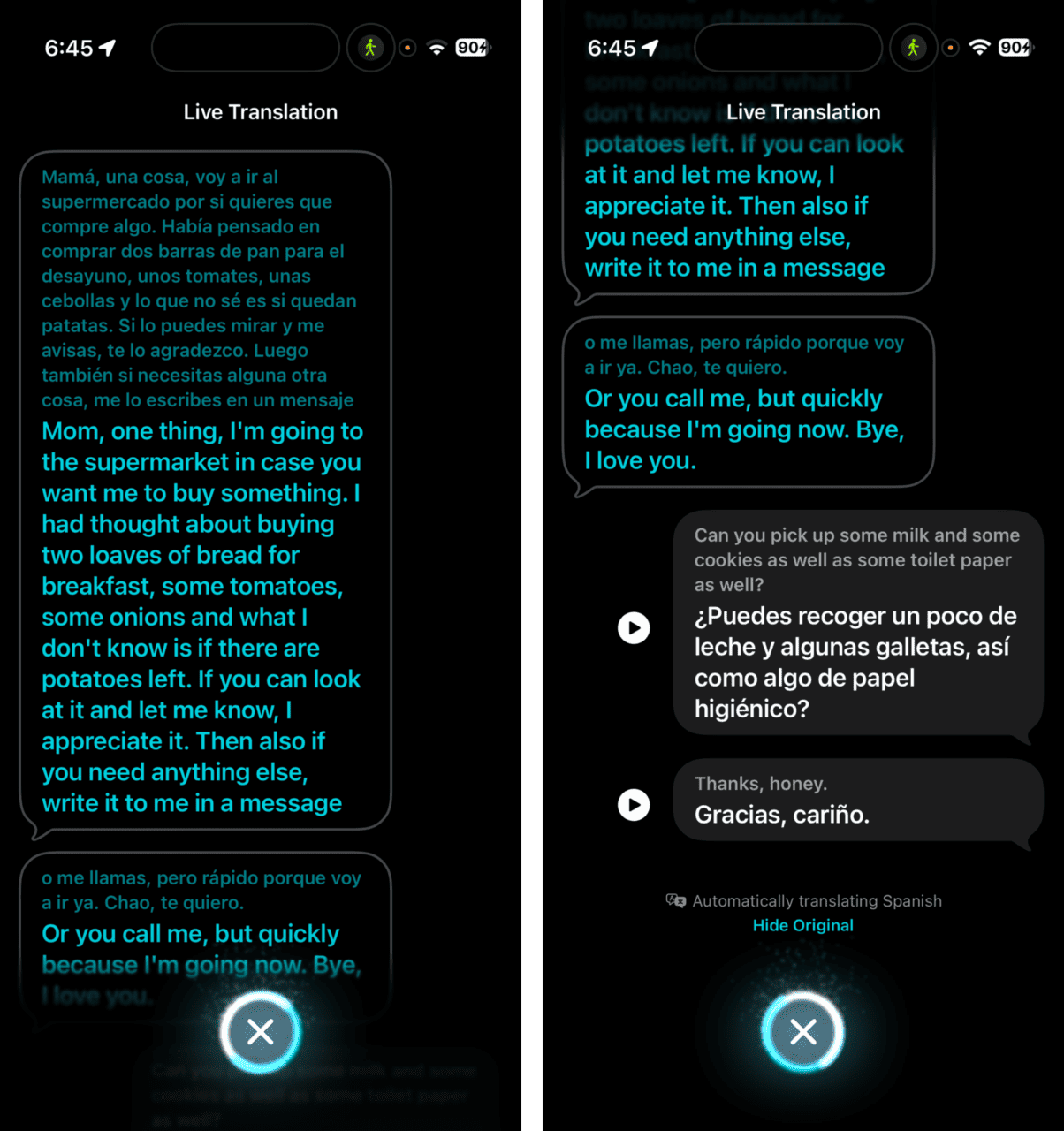 AirPods Pro 3 实时翻译截图