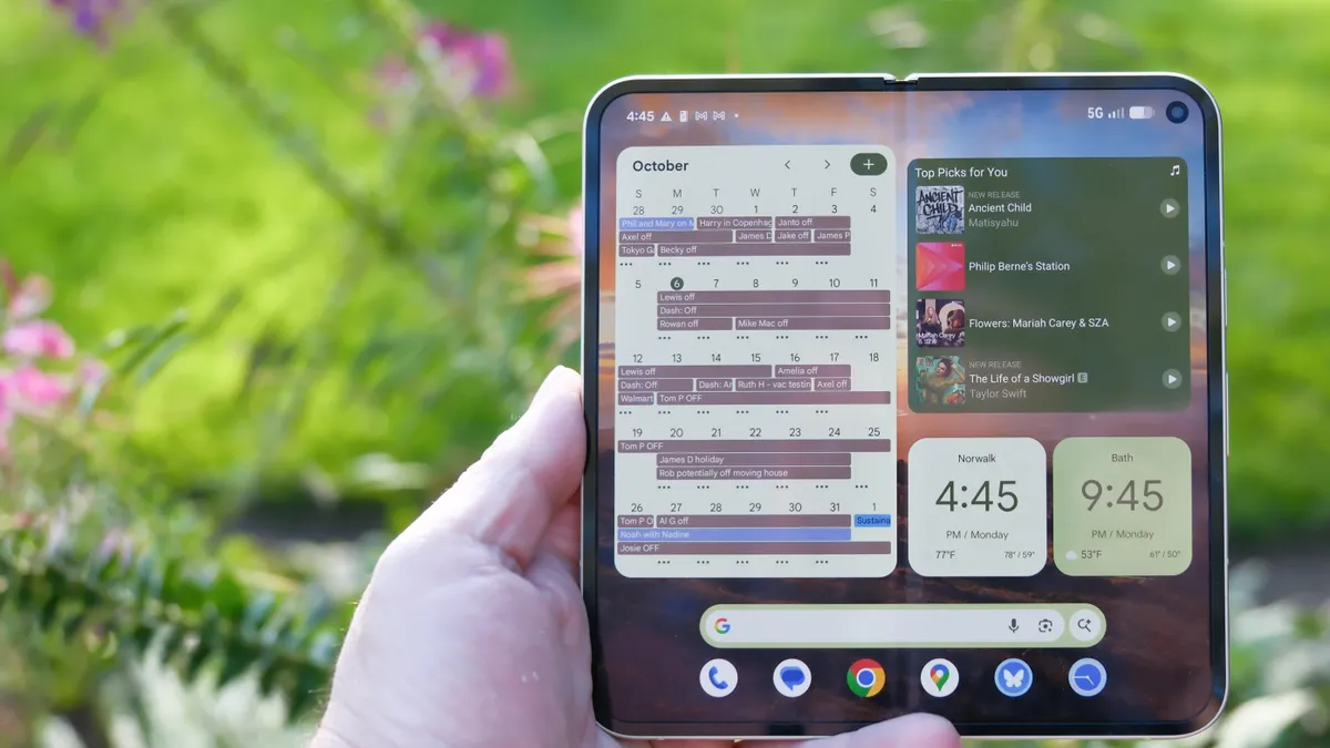 Google Pixel 10 Pro Fold 日历