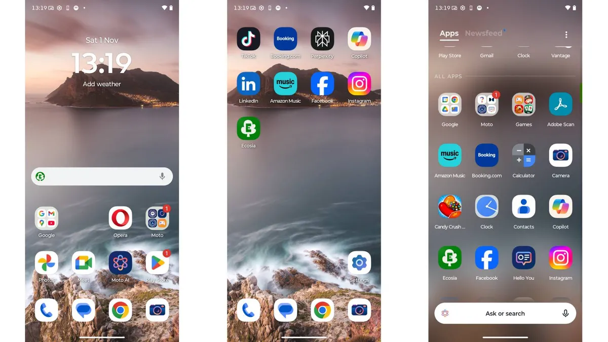 摩托罗拉 Edge 70 的软件在设备启动后立即运行