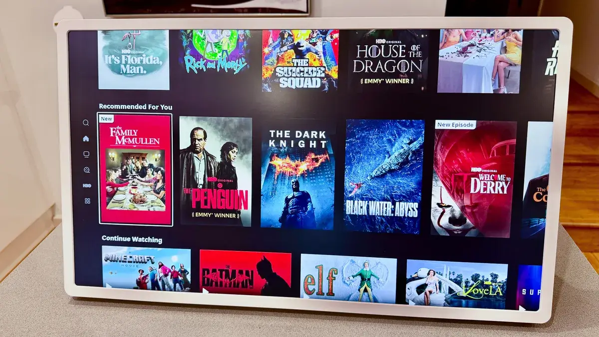 LG StanByMe 2 上的 HBO Max 主页 LG StanByMe 2 上的 HBO Max 主页